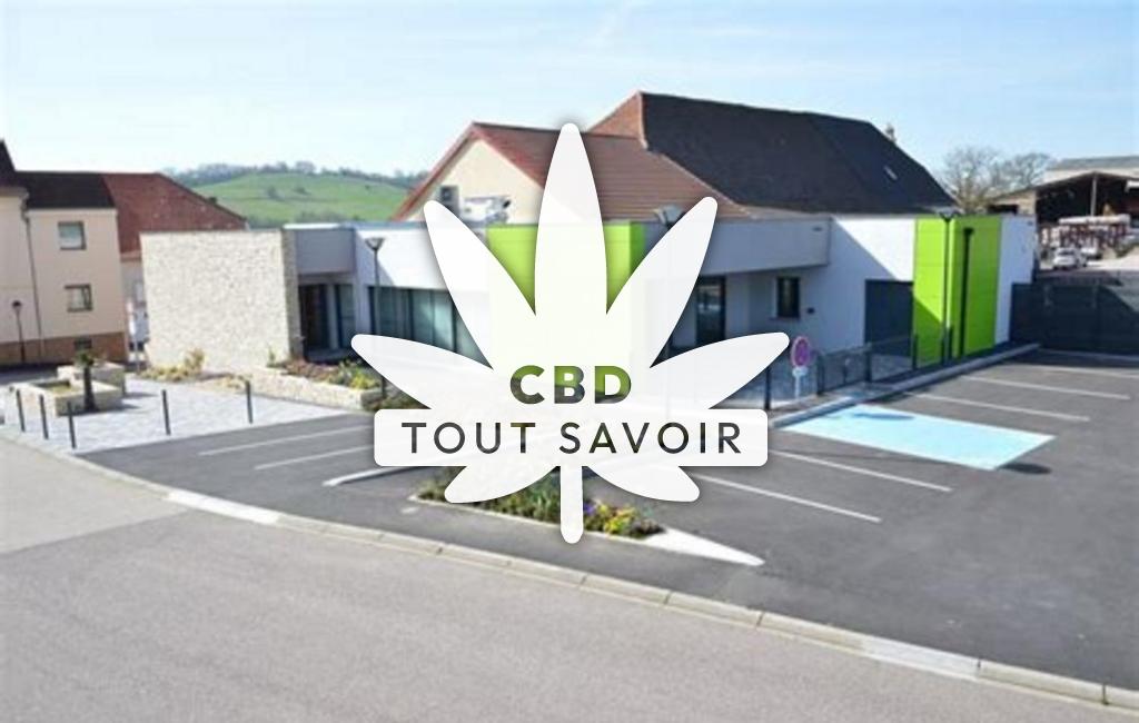 Village à Macheren avec feuille Cannabis CBD