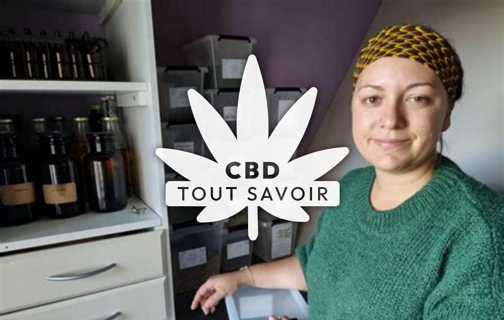 Village à Kerprich-aux-Bois avec feuille Cannabis CBD
