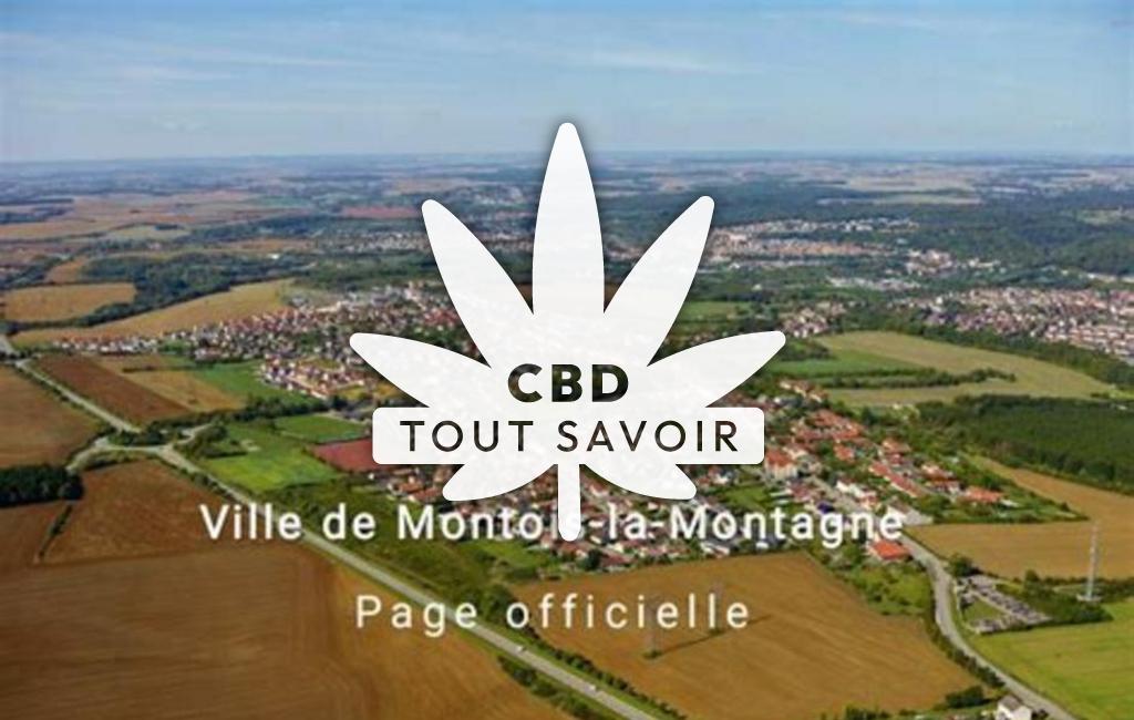 Village à Montois-la-Montagne avec feuille Cannabis CBD