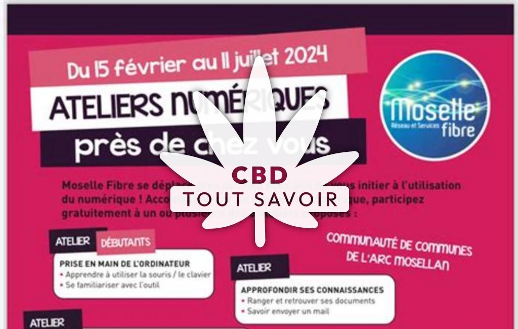 Village à Inglange avec feuille Cannabis CBD