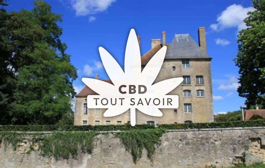 Village à Aunay-en-Bazois avec feuille Cannabis CBD
