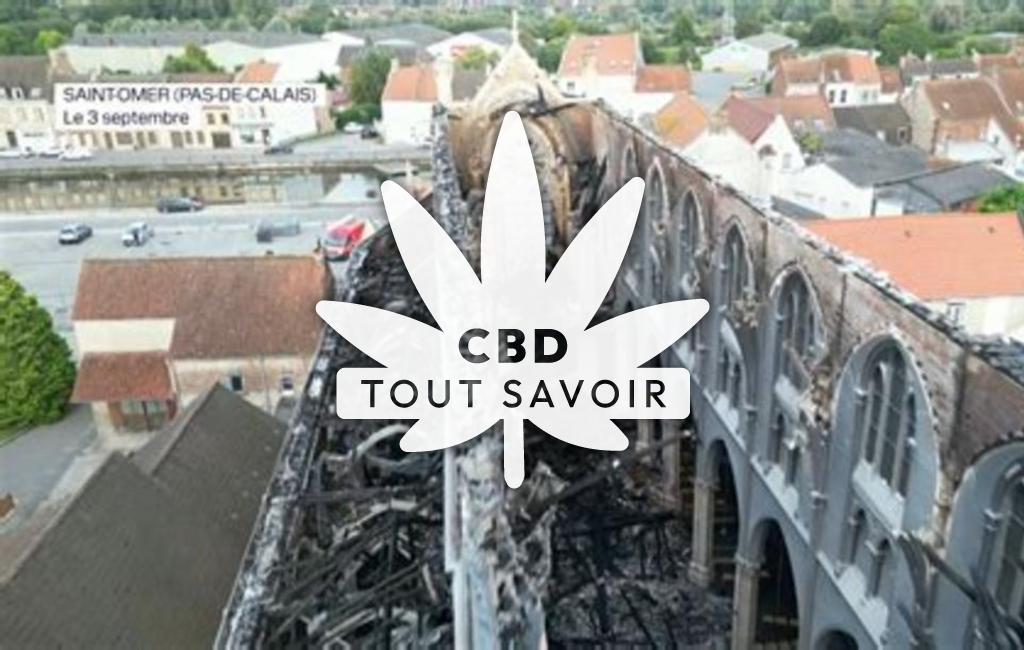 Village à Saint-Hilaire-Cottes avec feuille Cannabis CBD