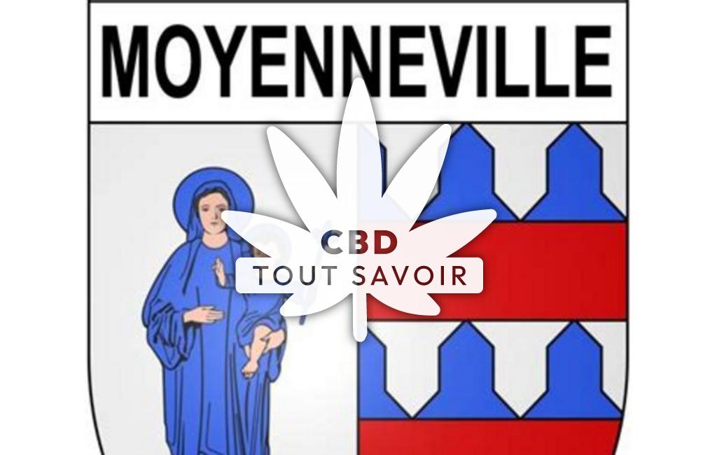 Village à Moyenneville avec feuille Cannabis CBD