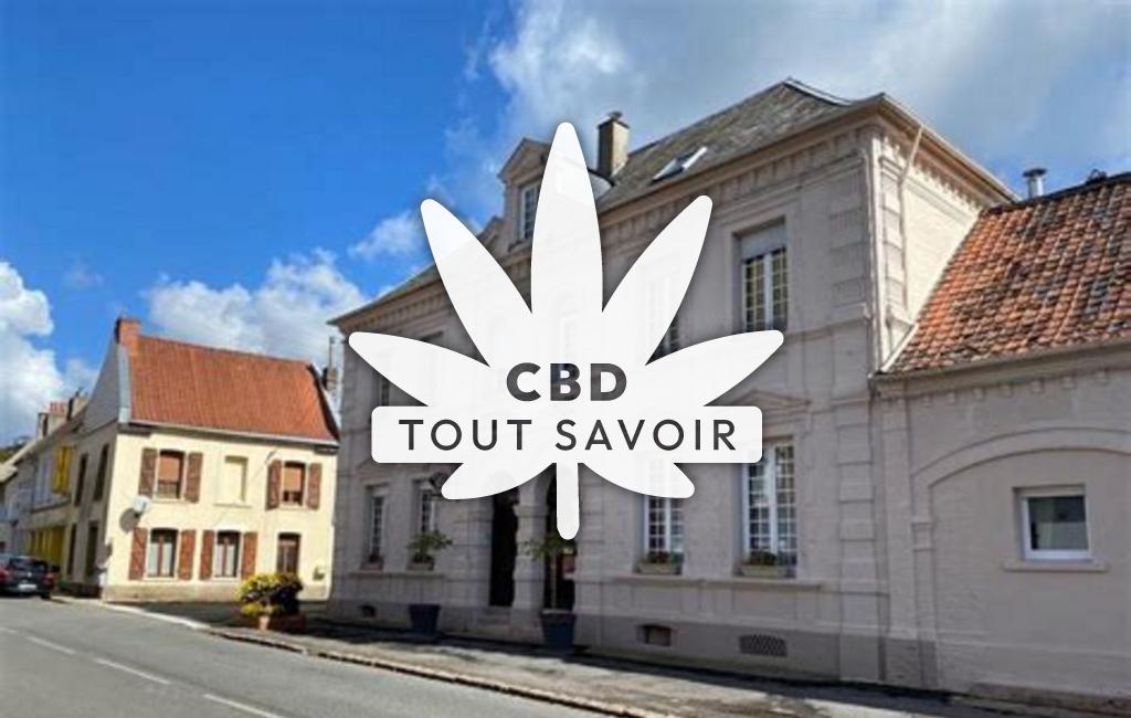 Village à Huby-Saint-Leu avec feuille Cannabis CBD