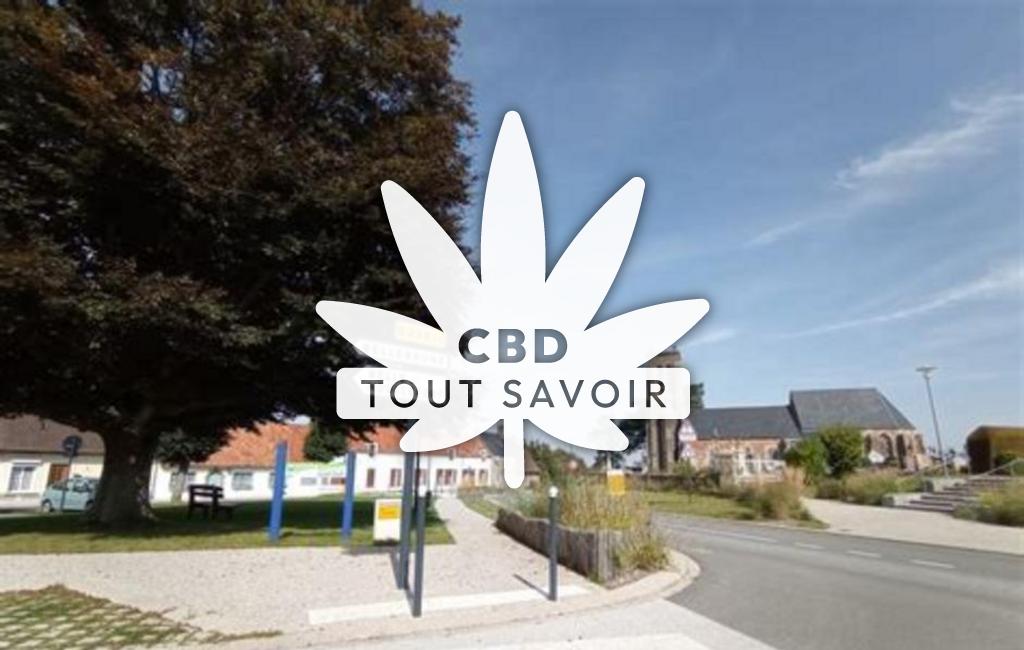 Village à Alincthun avec feuille Cannabis CBD