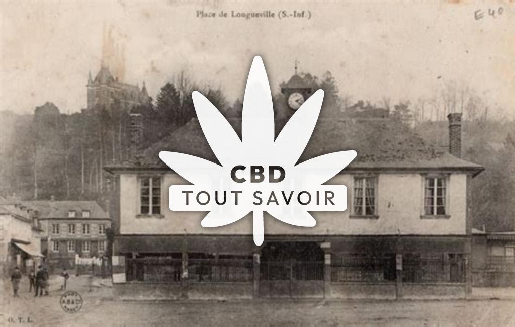 Village à Longueville avec feuille Cannabis CBD