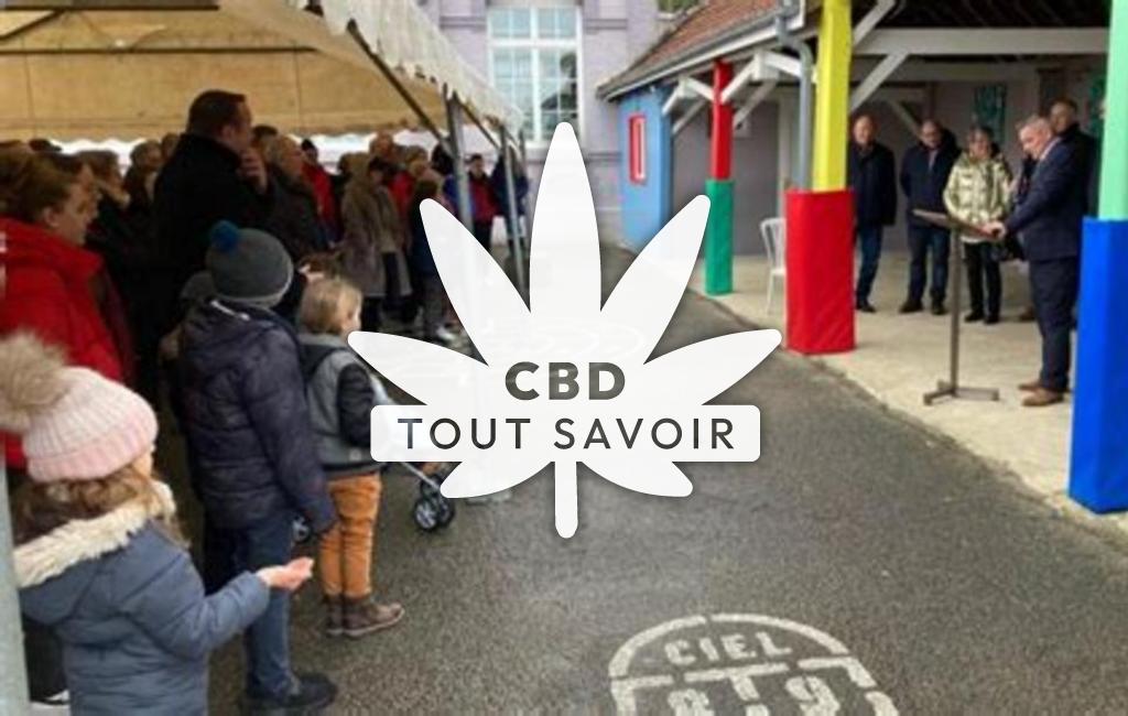 Village à La-Calotterie avec feuille Cannabis CBD
