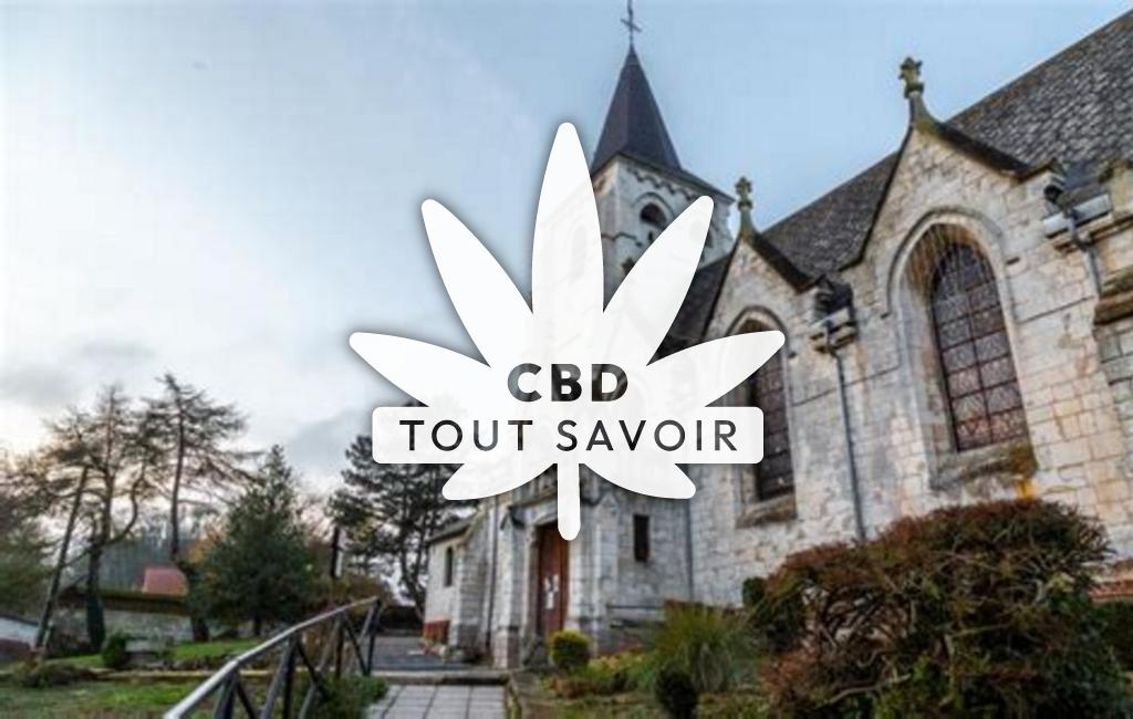 Village à Bouvigny-Boyeffles avec feuille Cannabis CBD