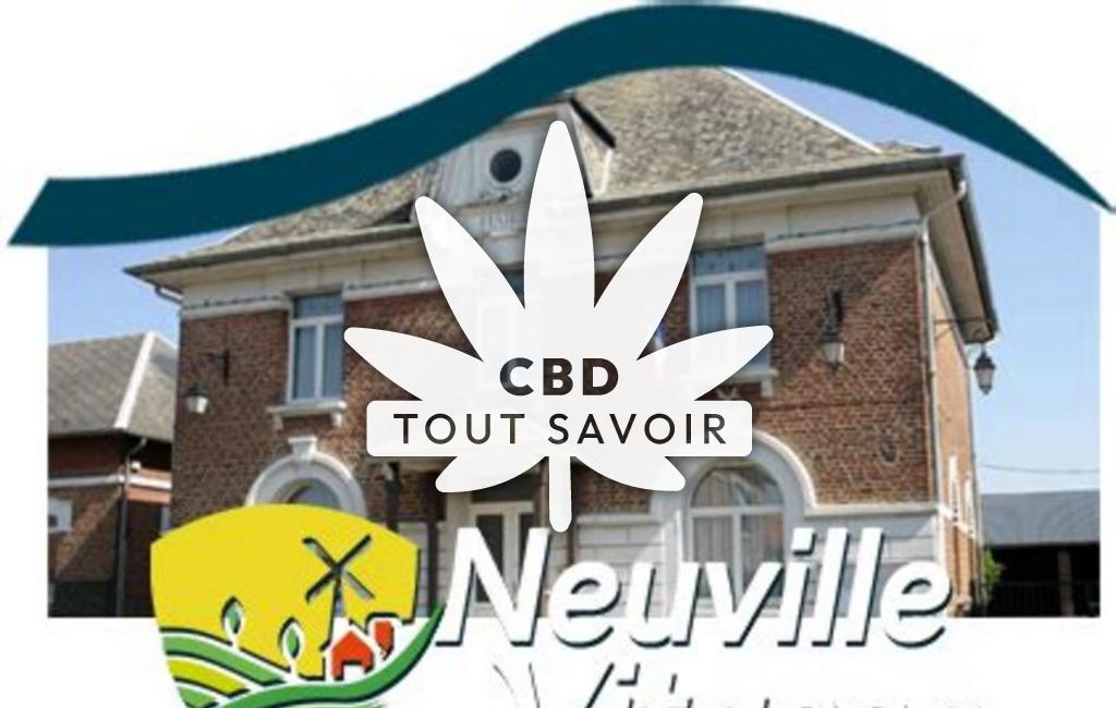 Village à Neuville-Vitasse avec feuille Cannabis CBD