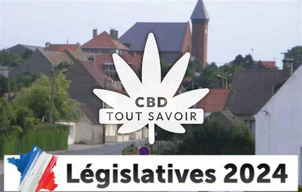Village à Landrethun-le-Nord avec feuille Cannabis CBD