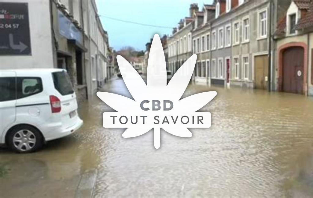 Village à Amettes avec feuille Cannabis CBD