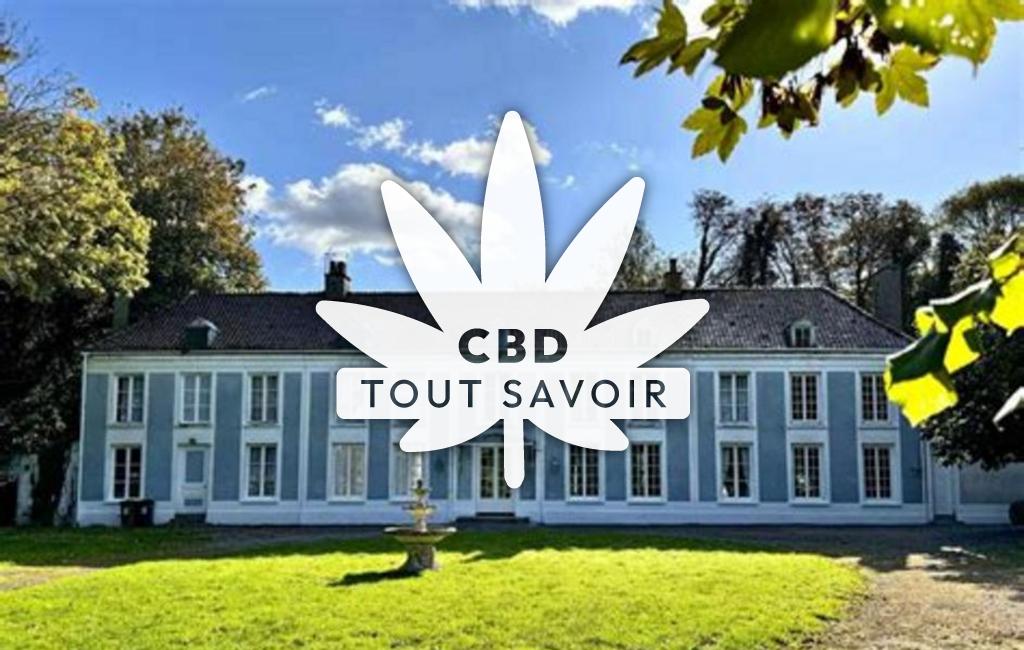 Village à Hames-Boucres avec feuille Cannabis CBD