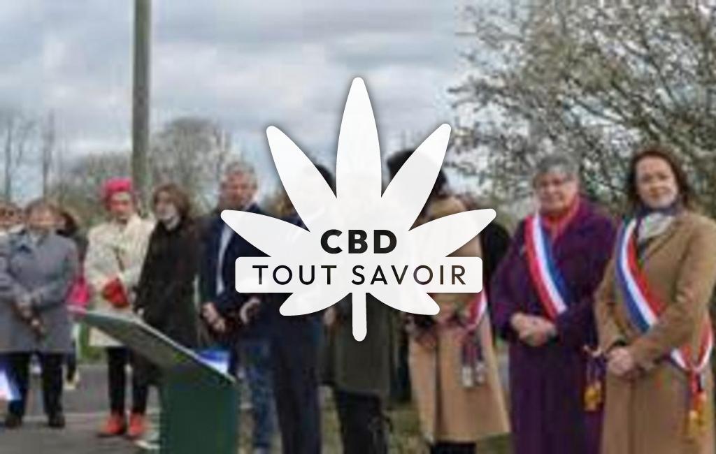 Village à Mont-Bernanchon avec feuille Cannabis CBD