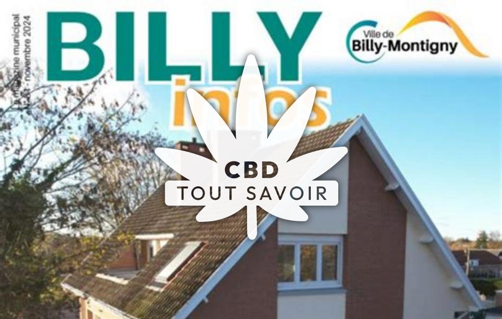 Village à Billy-Montigny avec feuille Cannabis CBD