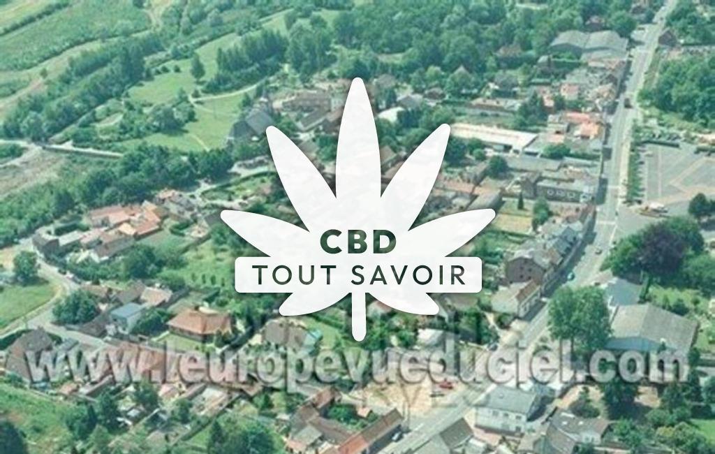 Village à Marles-les-Mines avec feuille Cannabis CBD