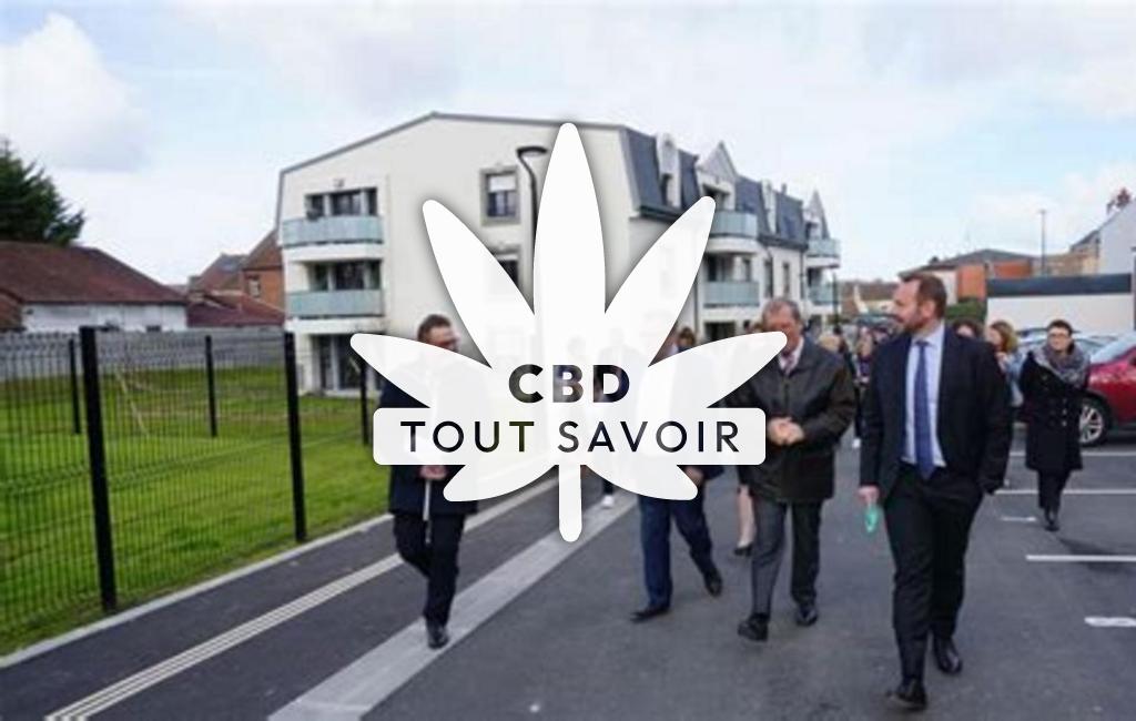 Village à Tilloy-les-Hermaville avec feuille Cannabis CBD