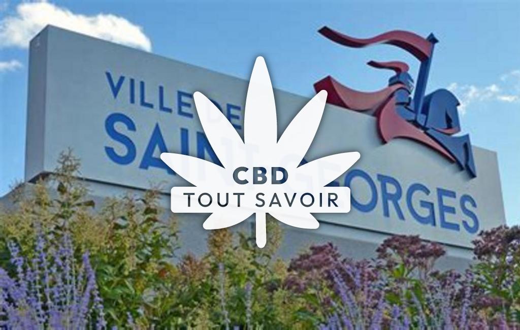 Village à Saint-Georges avec feuille Cannabis CBD