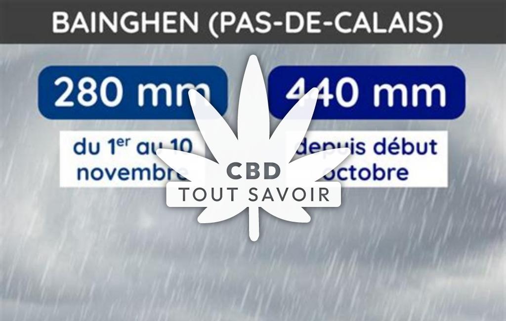 Village à Bainghen avec feuille Cannabis CBD