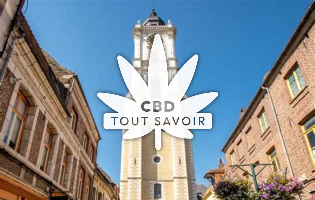 Village à Escoeuilles avec feuille Cannabis CBD