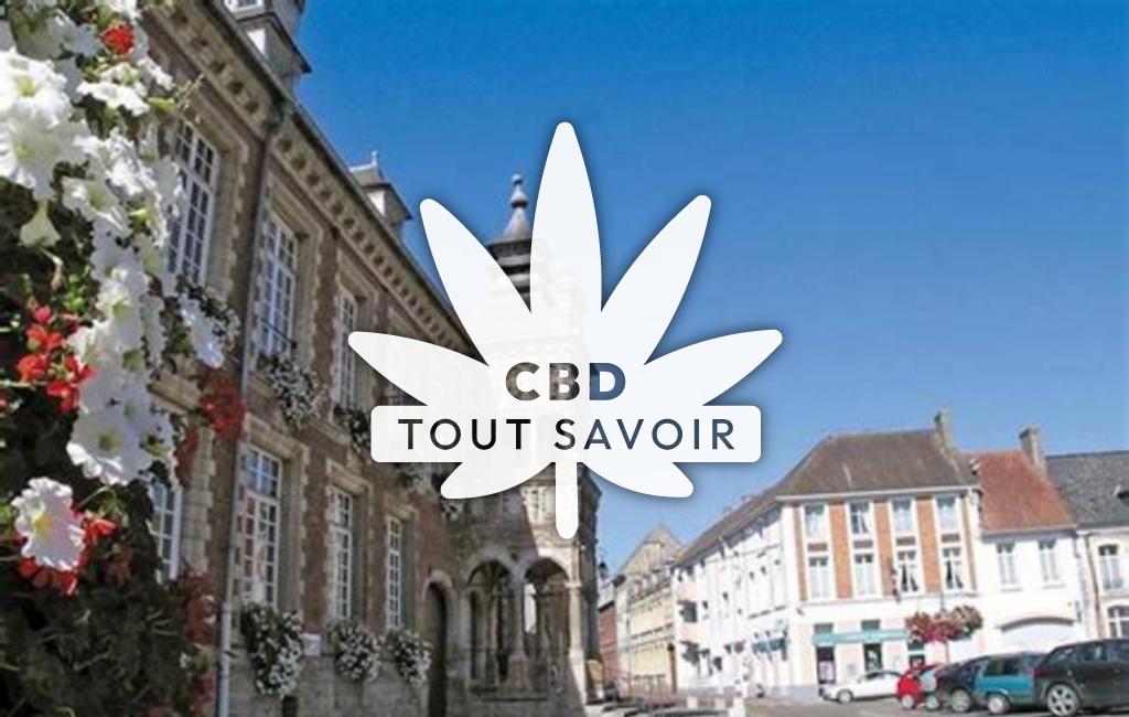 Village à Gouy-Saint-Andre avec feuille Cannabis CBD