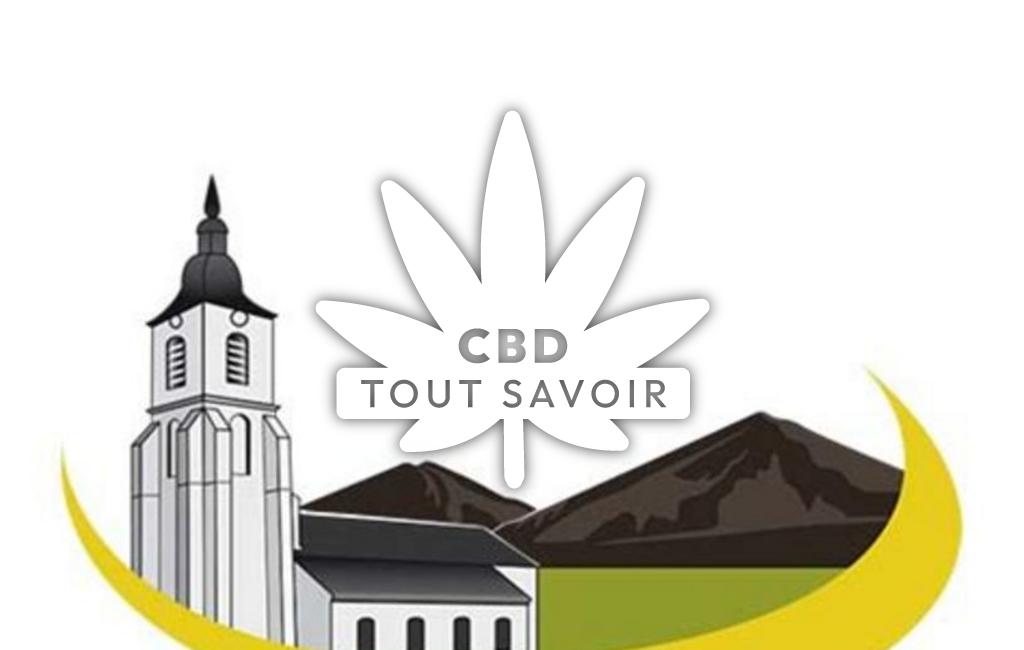 Village à Haillicourt avec feuille Cannabis CBD