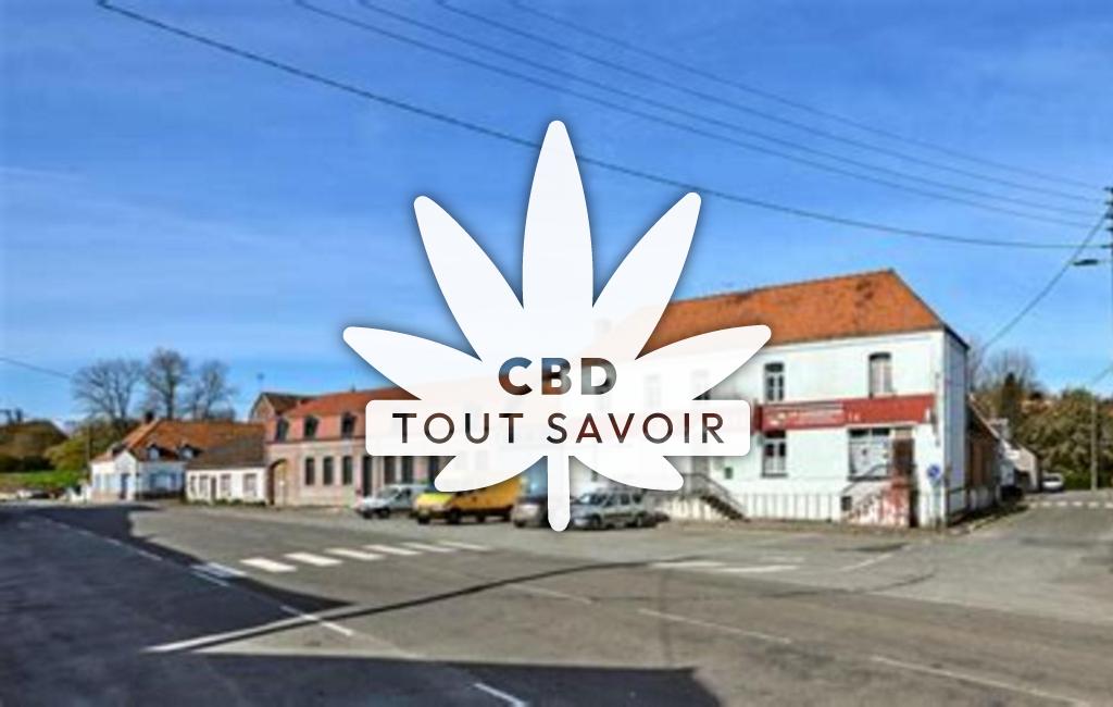 Village à Flechin avec feuille Cannabis CBD