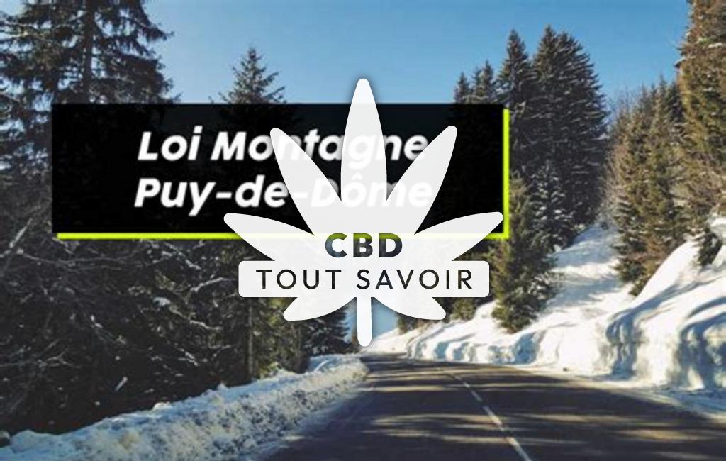 Village à Vollore-Montagne avec feuille Cannabis CBD