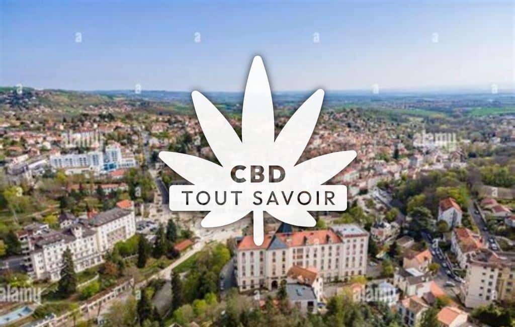 Village à Chatel-Guyon avec feuille Cannabis CBD