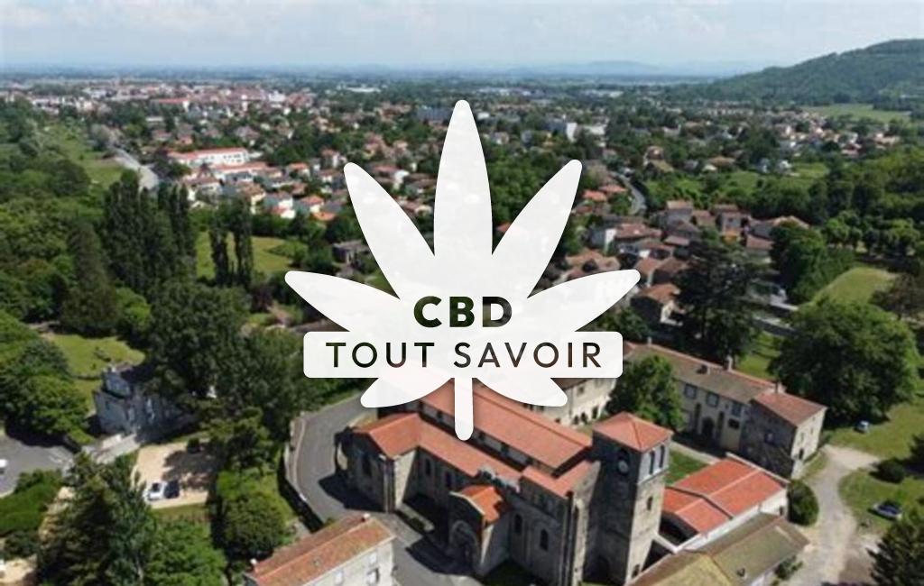 Village à Mozac avec feuille Cannabis CBD