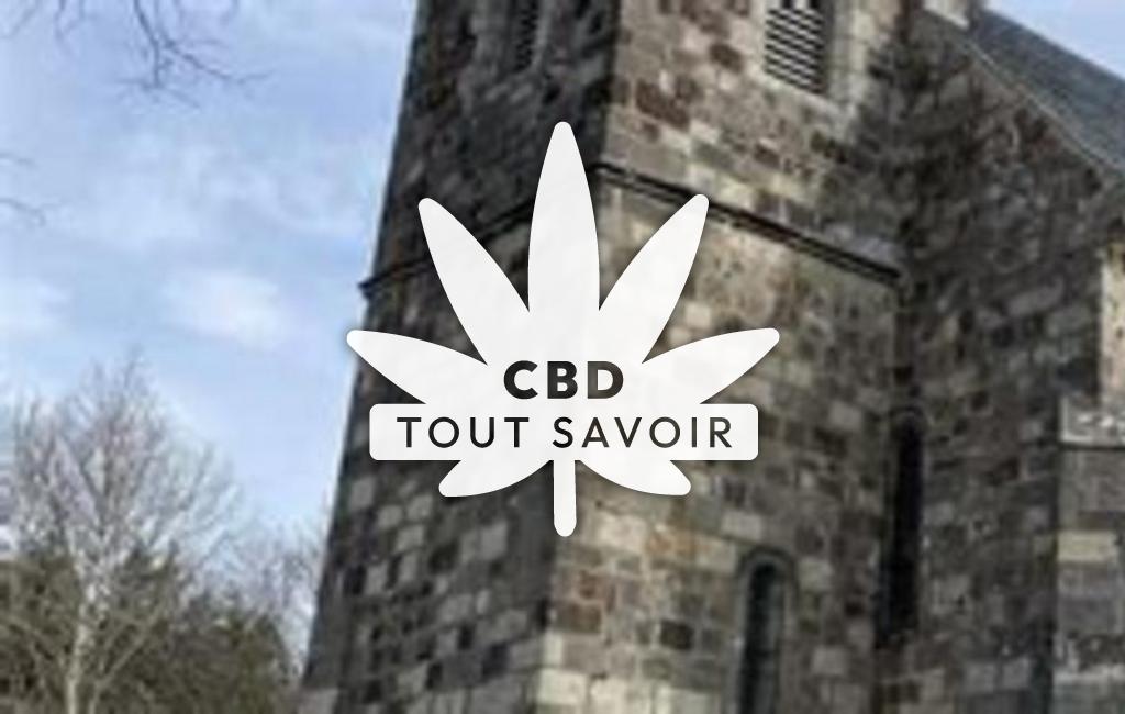 Village à Dore-l'Eglise avec feuille Cannabis CBD