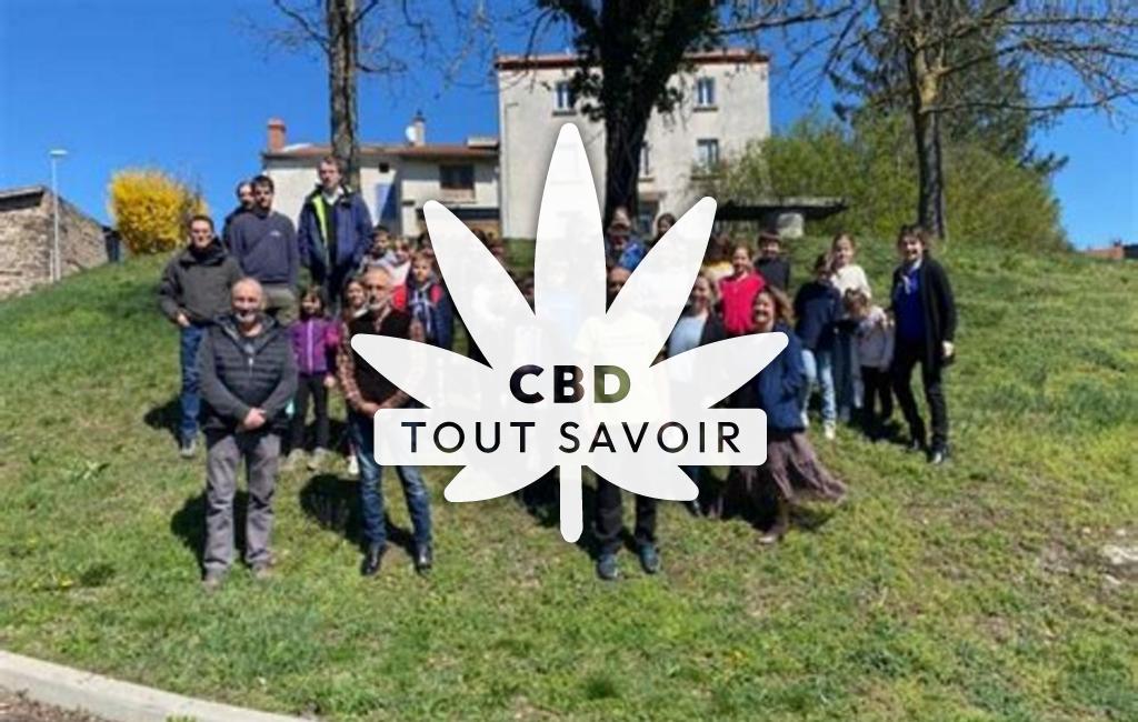 Village à Salledes avec feuille Cannabis CBD