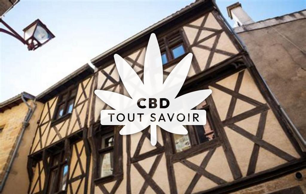 Village à Clemensat avec feuille Cannabis CBD