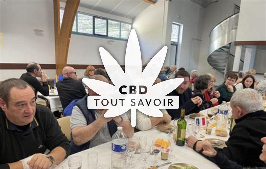 Village à Ludesse avec feuille Cannabis CBD