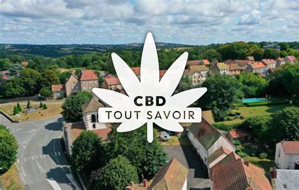 Village à Charbonnieres-les-Varennes avec feuille Cannabis CBD