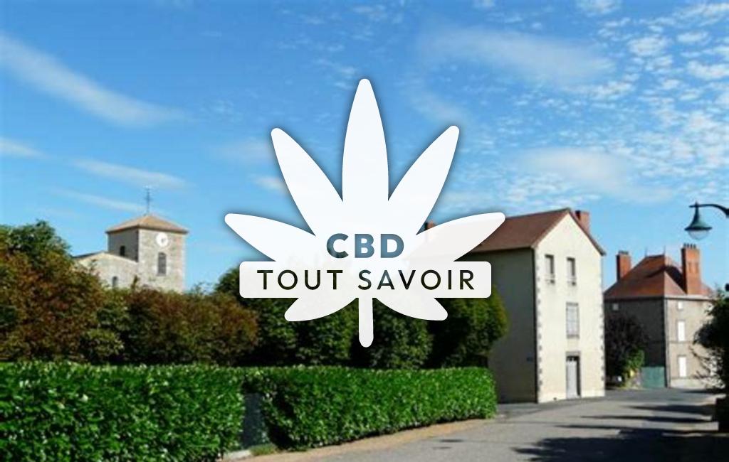 Village à Saint-Myon avec feuille Cannabis CBD
