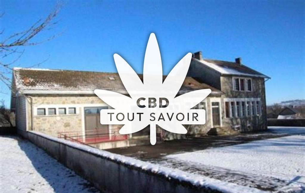 Village à Saint-Germain-Pres-Herment avec feuille Cannabis CBD