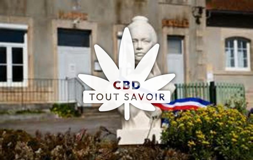 Village à Trezioux avec feuille Cannabis CBD