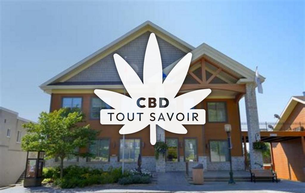 Village à Saint-Donat avec feuille Cannabis CBD