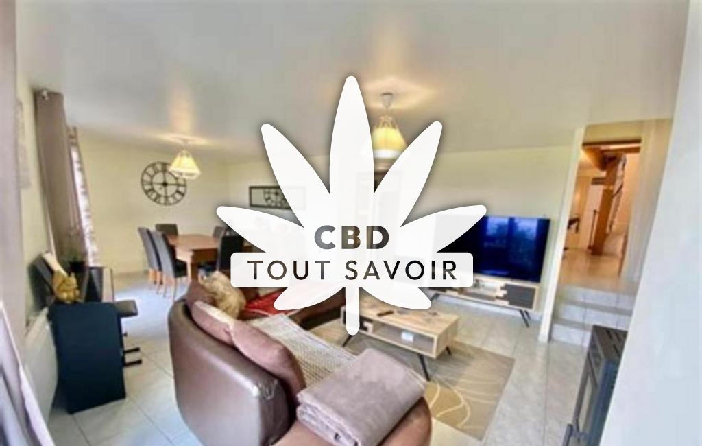 Village à Corent avec feuille Cannabis CBD