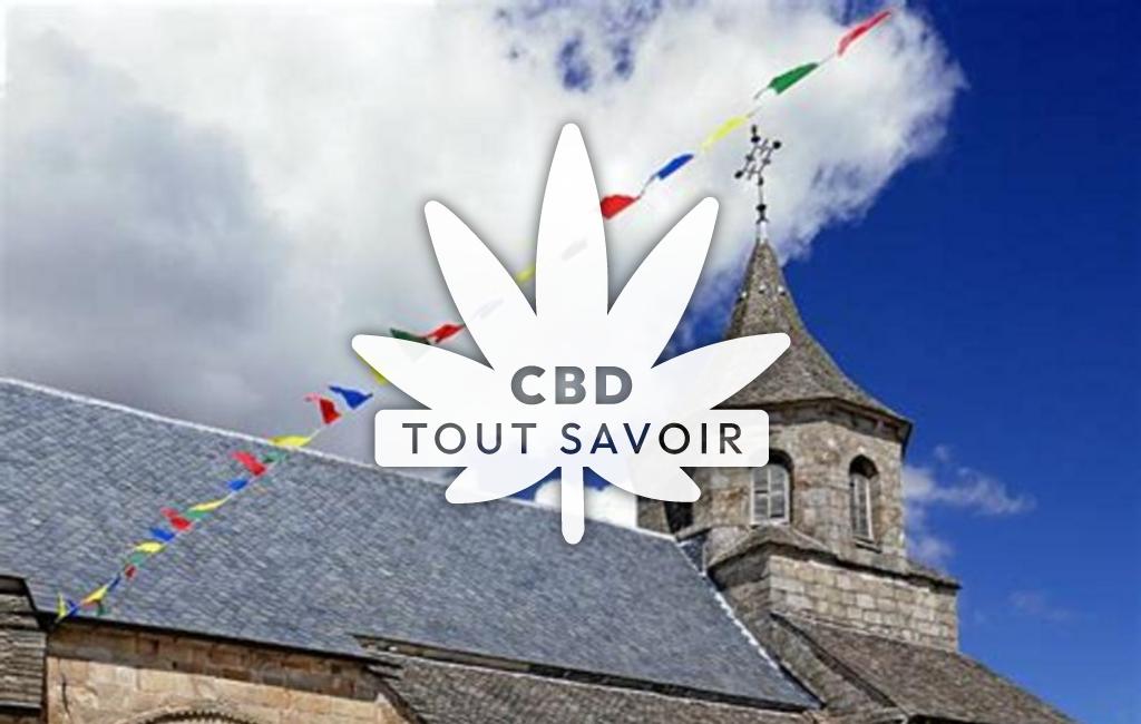 Village à Messeix avec feuille Cannabis CBD