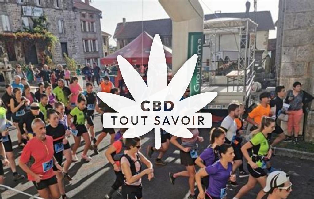 Village à Sauvessanges avec feuille Cannabis CBD