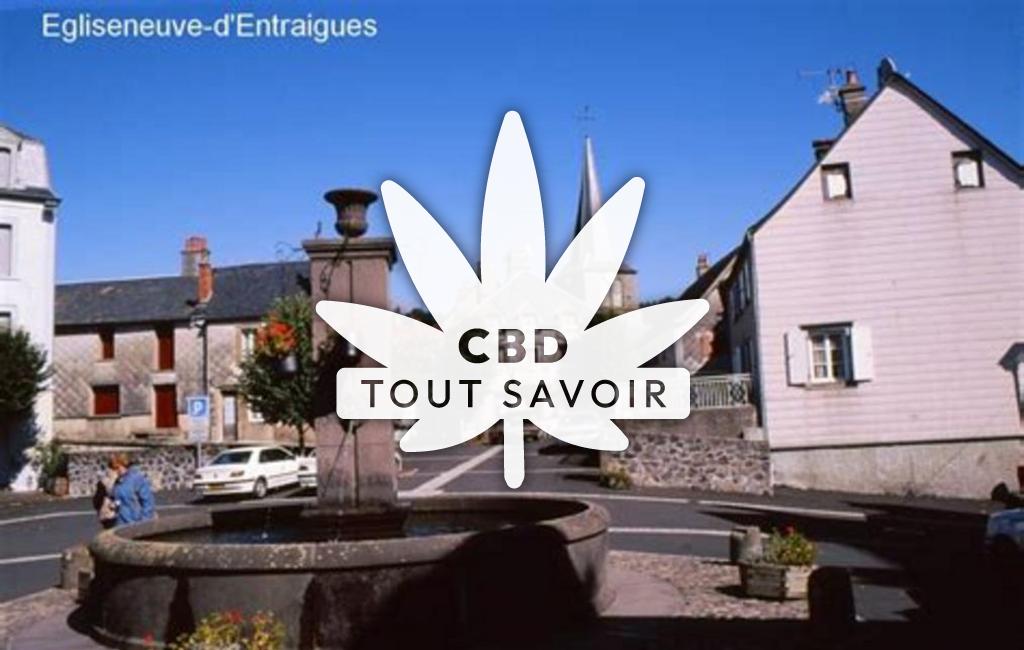 Village à Egliseneuve-D'Entraigues avec feuille Cannabis CBD