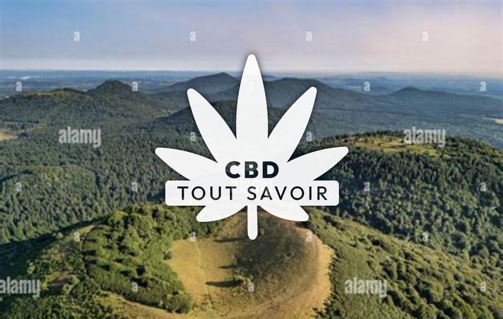 Village à Orcines avec feuille Cannabis CBD