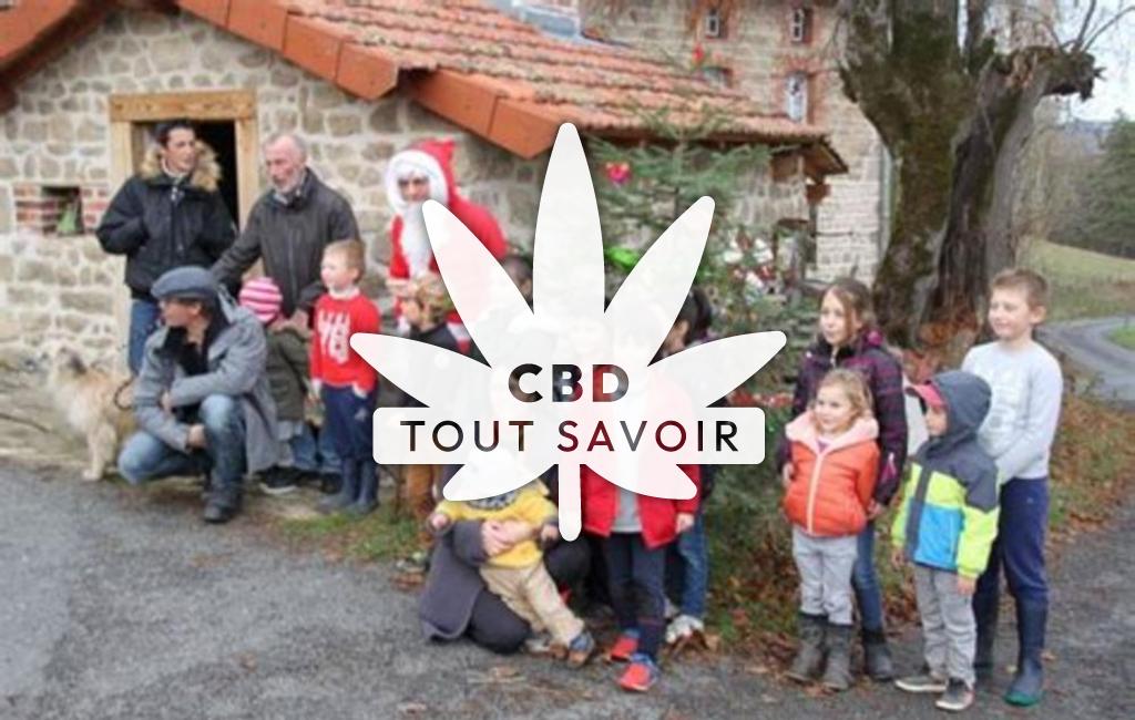 Village à Saint-Gervais-sous-Meymont avec feuille Cannabis CBD