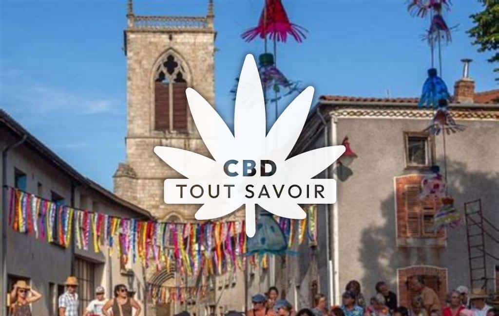 Village à Augerolles avec feuille Cannabis CBD