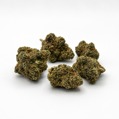Gros plan sur plusieurs fleurs Orange Bud Cali CBD