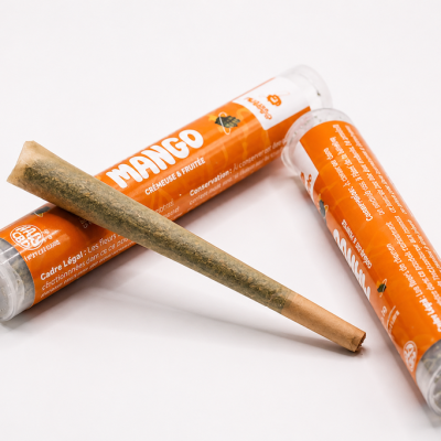 Pré-roll Mango CBD avec deux étuis orange