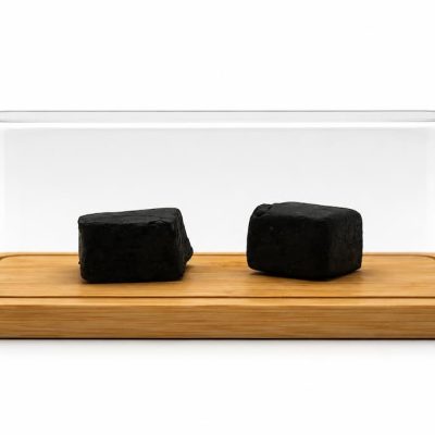Black Bombay Résine CBD Premium sous cloche de présentation