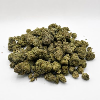 Pot en verre rempli de fleurs Orange Bud Cali CBD