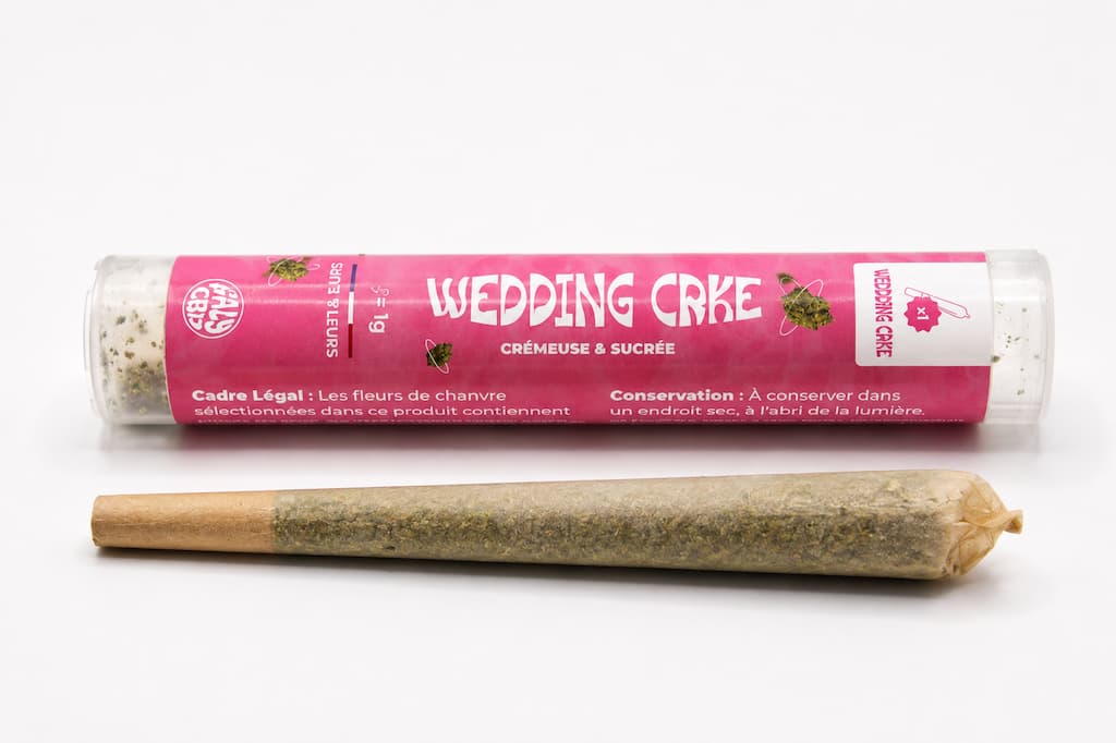Pré-roll Wedding Crie CBD avec son étui CBD